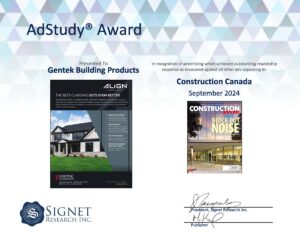 Image of award Gentek received for print ad